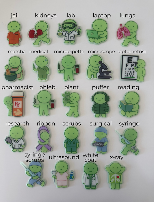 green guy glow in the dark badge reels