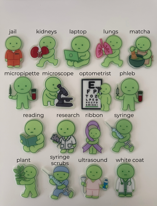 green guy glow in the dark badge reels