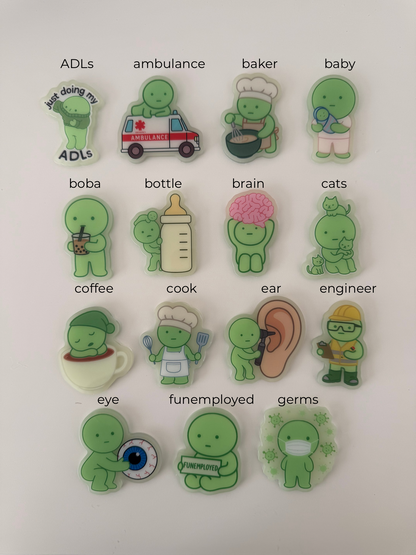 green guy glow in the dark badge reels