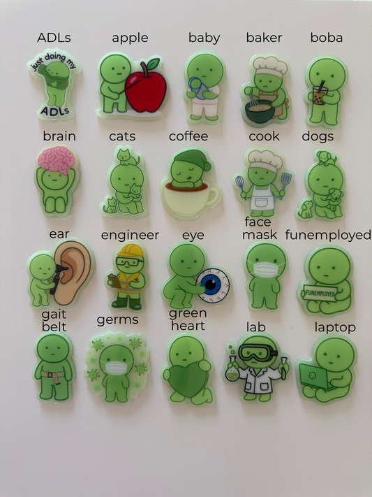 green guy glow in the dark badge reels