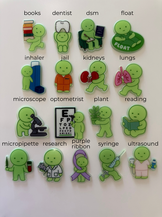 green guy glow in the dark badge reels