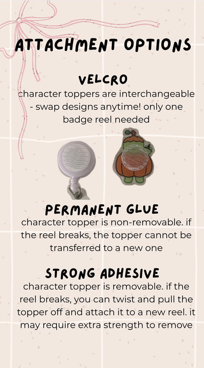 glitter bunny/sonny/snoopy badge reels